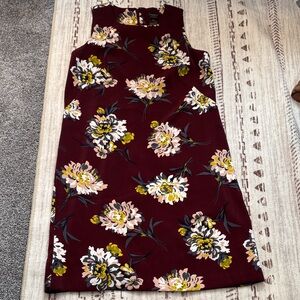 Ann Taylor Factory Maroon Floral Dress